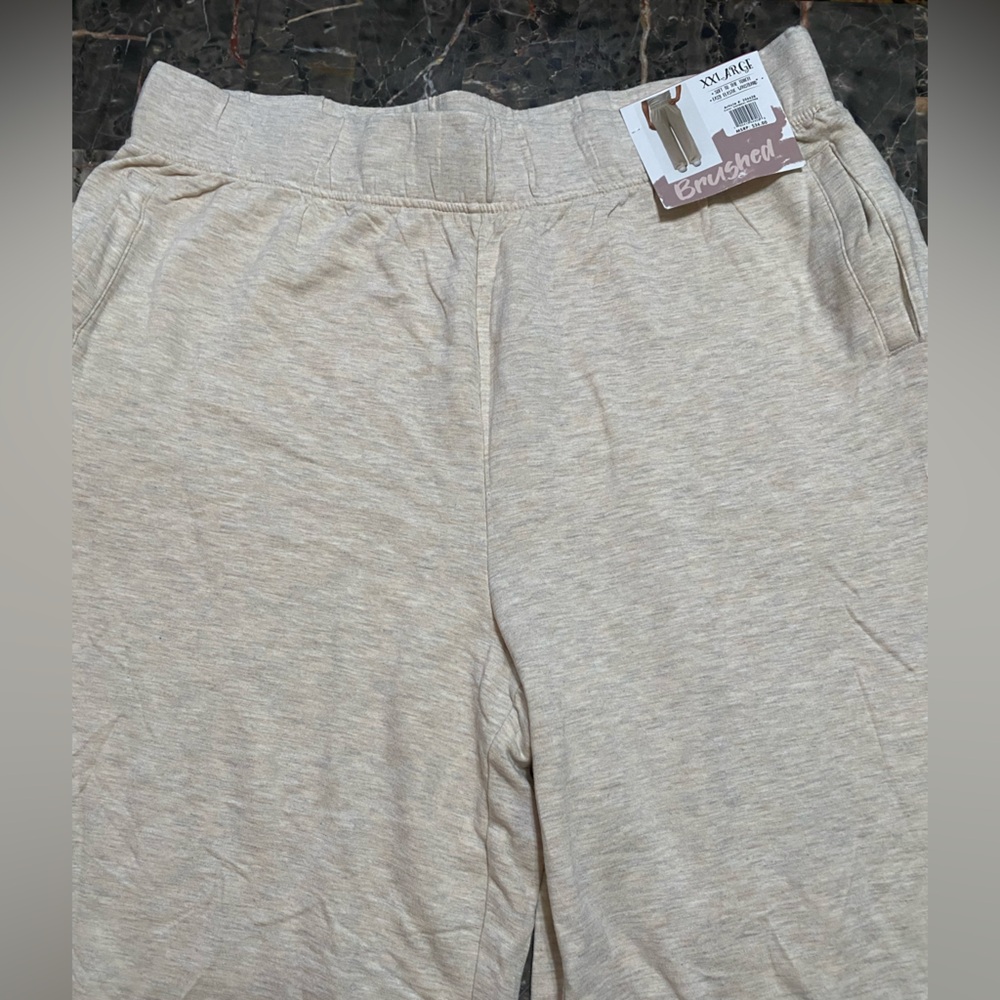So soft Wide Leg Pants By Brushed in Oatmeal Color - Picture 5 of 6